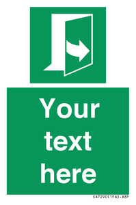 Custom sign safe condition door opens pulling left hand side